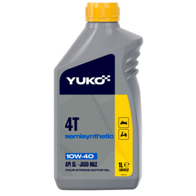 Олива моторна 10W-40 API SL YUKO SEMISYNTHETIC 4Т (для малих чотирьохконт.бенз.двігунів)1л ПЕ /уп.12шт
