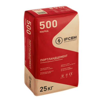 .Цемент ПЦ II/А-В-500 Р-Ш Портланд цемент 25 кг (Івано-Франківськ) /палета 56 од