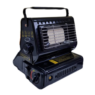 Газовий обігрівач з функцієй приготування з п`єзопідпал.та переходником 1.3 кВт  Сила-кемпінг