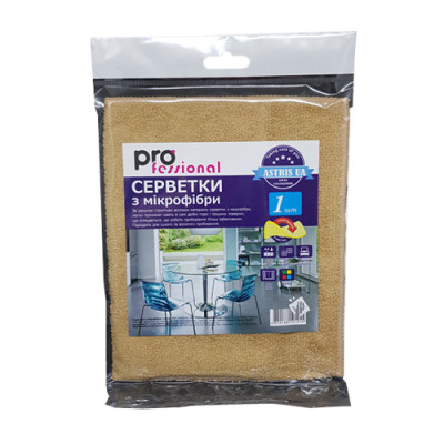 Серветка мікрофібра Professional 30*30 універсальна уп.1шт ящ.100шт Серветка мікрофібра Professional 30*30 універсальна уп.1шт ящ.100шт
