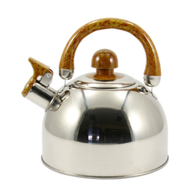 Чайник нерж. 2,0л свисток коричнева ручка ZB 001/2/12шт в ящ