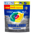 Засіб для прання капсули Wash & Free 15+2шт універсал /уп 12шт