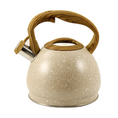 Чайник нерж. 3,0л свисток, бак. криш., коричнева ручка  ZB 15/3