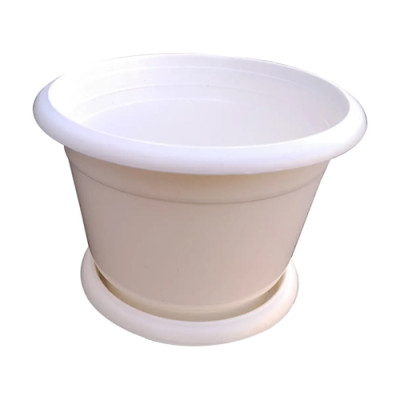 Вазон для квіті 1л d-140мм h-115мм Білий