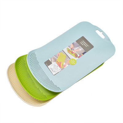 Дошка кухонна обробна пластик зі зливом 38,5*24*0,4см /R28934 Дошка кухонна обробна пластик зі зливом 38,5*24*0,4см /R28934