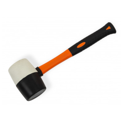 Киянка гумова 680г з фібергласовою ручкою чорно-біла ПОЛАКС /39-009