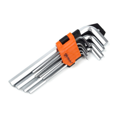 Набір шестигранників довгих Г-подібних 9шт 1,5-10 мм ПОЛАКС /25-006