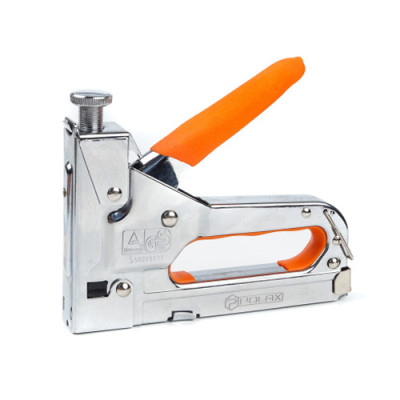 Степлер хромований для скоб 4мм-14мм з регулятором ПОЛАКС /24-006 / уп 10шт