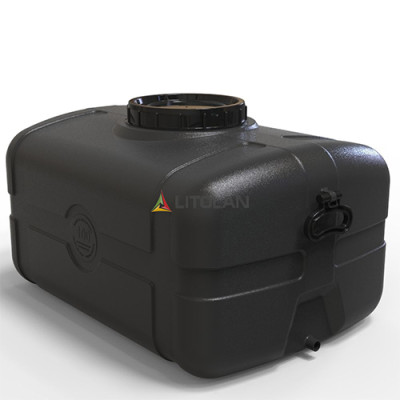 Ємність п/е для душу прямокутна не харчова Літолан 105л  75*48*40см чорна