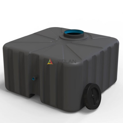 Ємність п/е для душу Літолан 100л тришарова 60*60*35см (криша) чорна