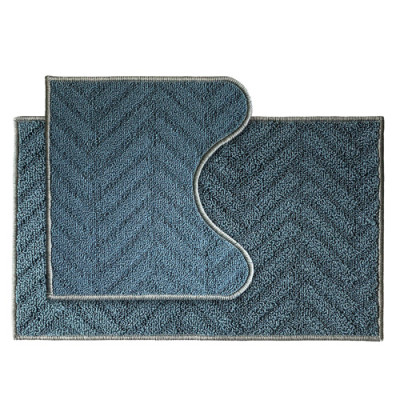 Набір килимків підлогових для ванної кімнати та туалету Dariana 44*70см,44*40см темно-синій Little