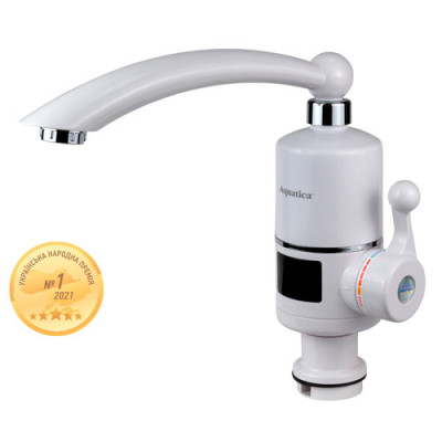 Кран-водонагрівач електр. 3кВт 0,4-5бар s97 для кухні гусак на прямой гайке дісплей Acuatica (NZ-6B242)(гарантія 1рік)