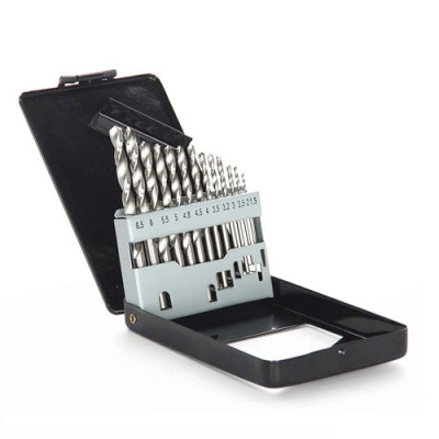 Набір свердел по металу P6M5 метал бокс 1,5мм-6,5мм 13шт Апро