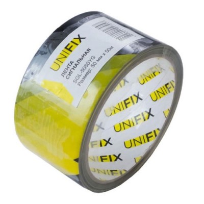 Стрічка сигнальна (50*50) жовта- чорна UNIFIX