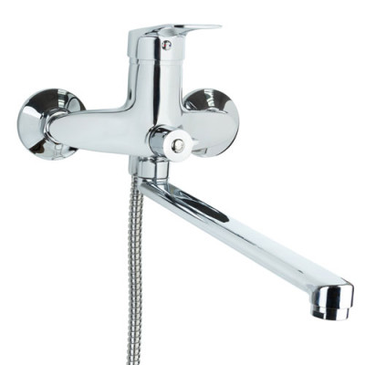 Змішувач для ванни S43 d40 гусак прямий 350мм дивертор вбудований картріджний TAU