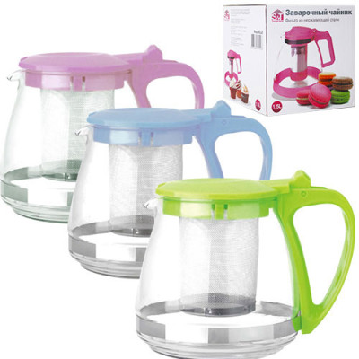 Чайник-заварник скло 1300мл/9111/24шт в ящ