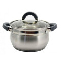 Каструля нерж.сфер. 5л.,ск. кришка GREY / ZB-5G