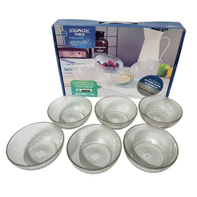 Набір салатників 6шт скло 320мл /12уп в ящ