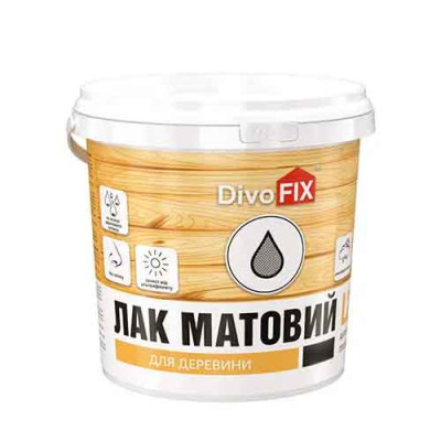 Лак для деревини акриловий матовий 0,9л Дивоцвіт Україна уп 12шт