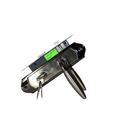 Ручка на планці з защелкою для міжкімнатних дверей 58мм HILUKE/Фурор F102 SN/GP /уп.24шт