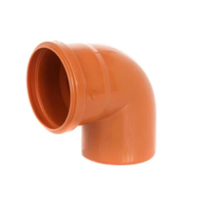 Коліно НПВХ каналіз. 90*110мм помаранчеве (зовнішнє)