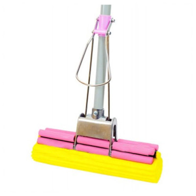 Швабра з одинарним віджимом 115см ручка метал Максус плюс/2020