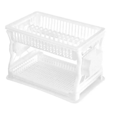 Сушарка для посуду двоярусна Dunya біла /07200/07201
