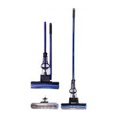 Швабра з одинарним віджимом 120см метал.ручка жорстка губка 27см (синя) EcoFabric/EF-0009BB