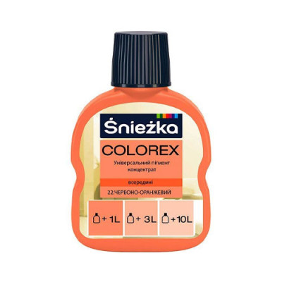№22 Колорант Снежка COLOREX червоно-помаранчевий 100мл/уп.10шт