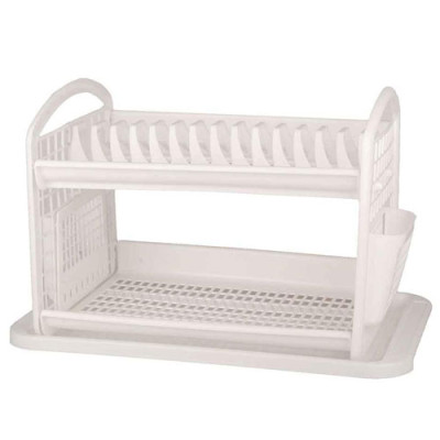 Сушарка для посуду двоярусна Dunya Сіра/07201