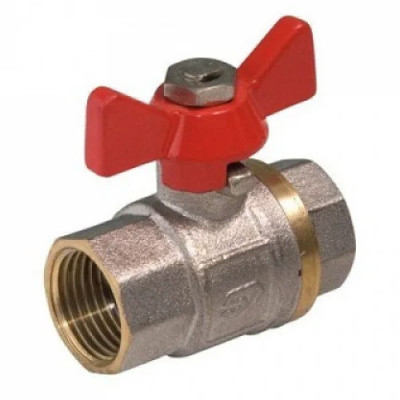 Кран кульовий 1/2 ВВ метелик SANTAN /pn40 червоний (шар латунь)