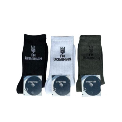 Шкарпетки (№208) висока резинка Ukraine XL185a чол(41-45) Мікс уп.12шт
