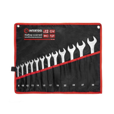 Набір ключів комбінованих 12 шт 8-30 мм CrV, чохол