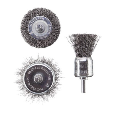 Набір щіток дротяних для дриля 3 од., 1/4