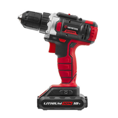 Дриль-шуроповерт акумуляторний Li-ion Інтертул 18В,25Nм, 0-400/0-1500 об/хв,,1,3Ar, гарантія 3роки