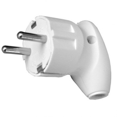 Вилка кутова штепсельна біла NEOMAX/ уп. 50шт