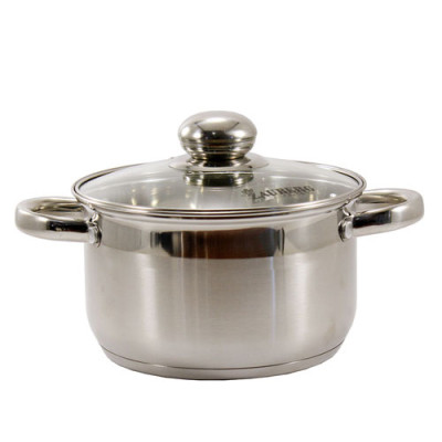 Каструля нерж.сфер. 6,1л.,ск. кришка  / ZB-6.1C