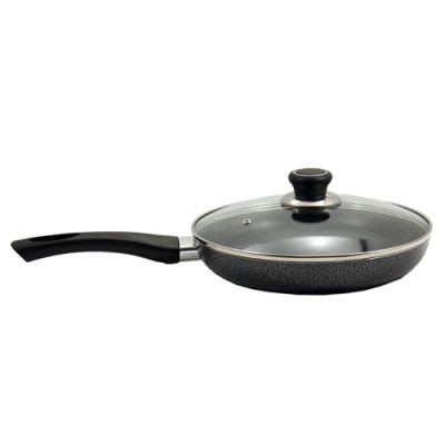 Сковорода з АП/покриттям d=280 з кришкою скло PN-28B NON-STICK Чорна