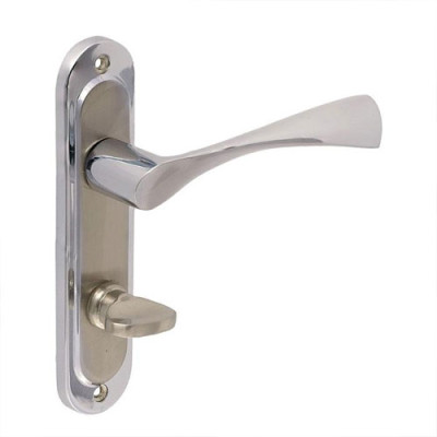 Ручка на планці з защелкою для міжкімнатних дверей 58мм HILUKE/Фурор F302 BN/GP /уп.24шт