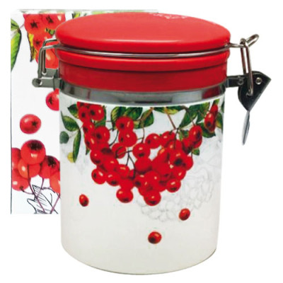 Банка керам для сипучих продуктів 750л Калина червона