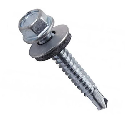 Саморіз покрів+шайба цинк 4,8мм*35мм СВЕРДЛО /250шт/ X-TECH КОРОБКА