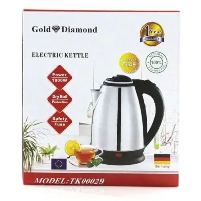 Чайник електричний 2л 2000 Вт нерж DIAMOND TK-00029 (без гарантії) / уп 12шт
