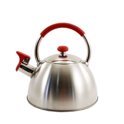 Чайник нерж. 2,5л свисток. криш. червона ручка ZB17/2.5R