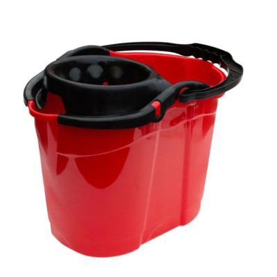 Відро МОП 14 л овальне з віджимом червоне 