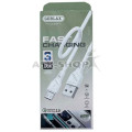 Кабель micro USB Gerlax D6V 3A QC3 0 білий 1м