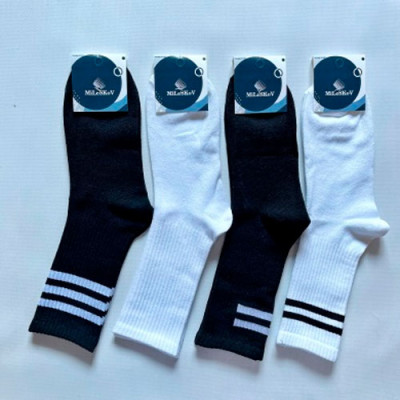 Шкарпетки (№253) висока резинка полоси XL011 чол(41-45) Мікс уп.12шт