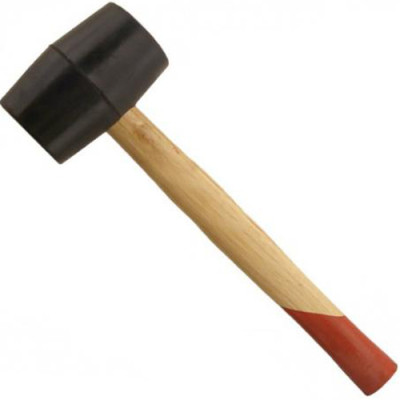 Киянка гумова 450г 65мм, чорна гума, дер. ручка