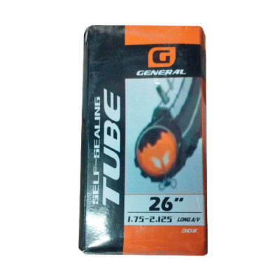 Камера 26*1,75/2,125 Long A/V General 30% гель-клей 48мм карт.уп.