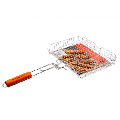 Решітка-гриль 57*32*25*5,5см метал (2,1мм) дерев`яна ручка /HF025С