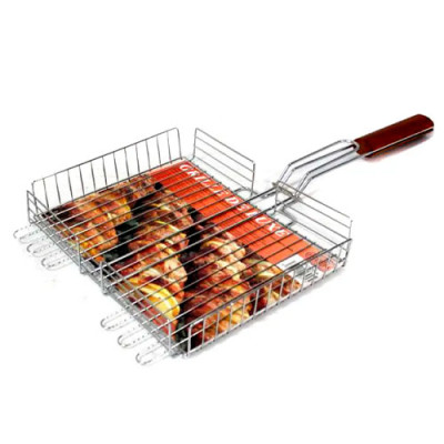Решітка-гриль 66*32*36*4,5см метал (2,3мм) дерев`яна ручка /HF025E